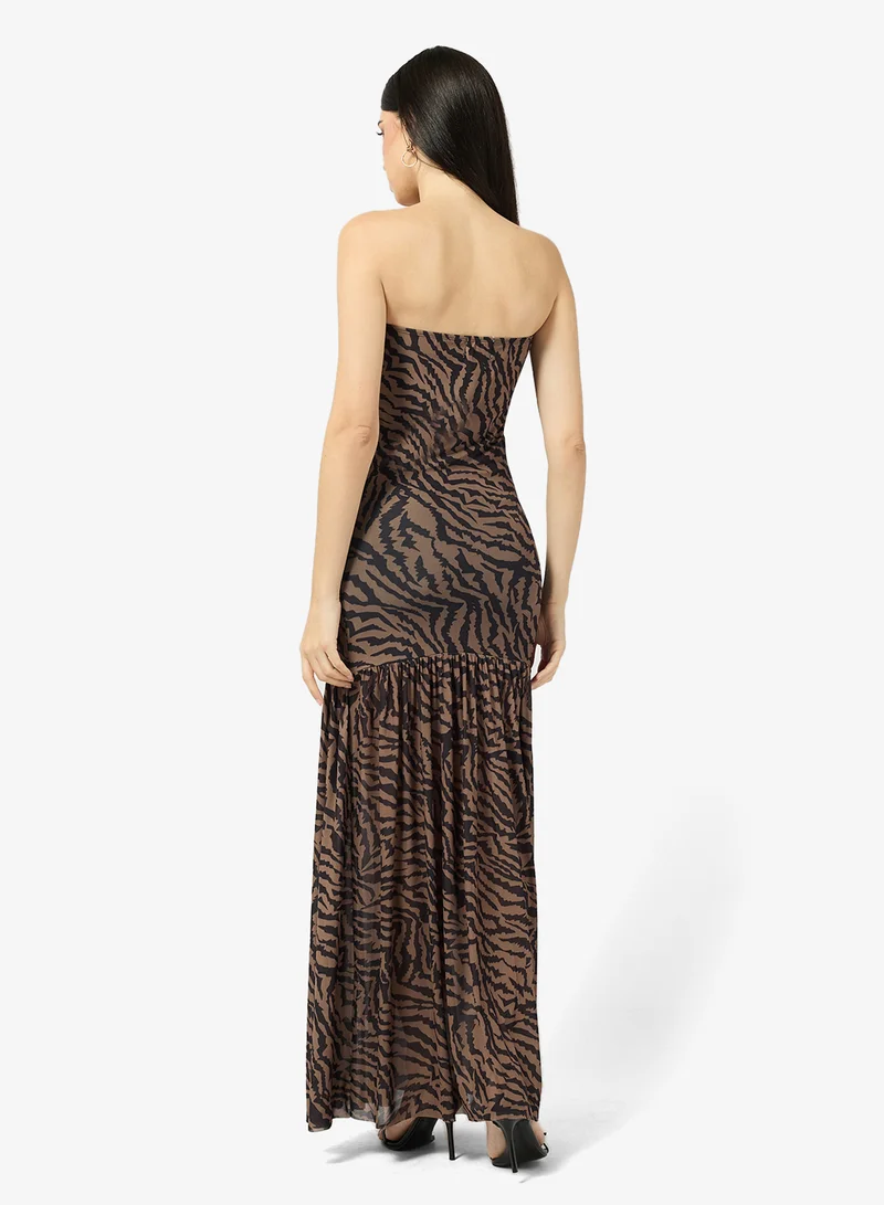 ELLA Bandeau Animal Print Dress